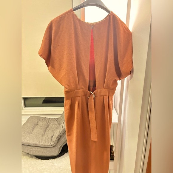 ASOS orange Dress with belt worn once UK 10 - Picture 2 of 2
